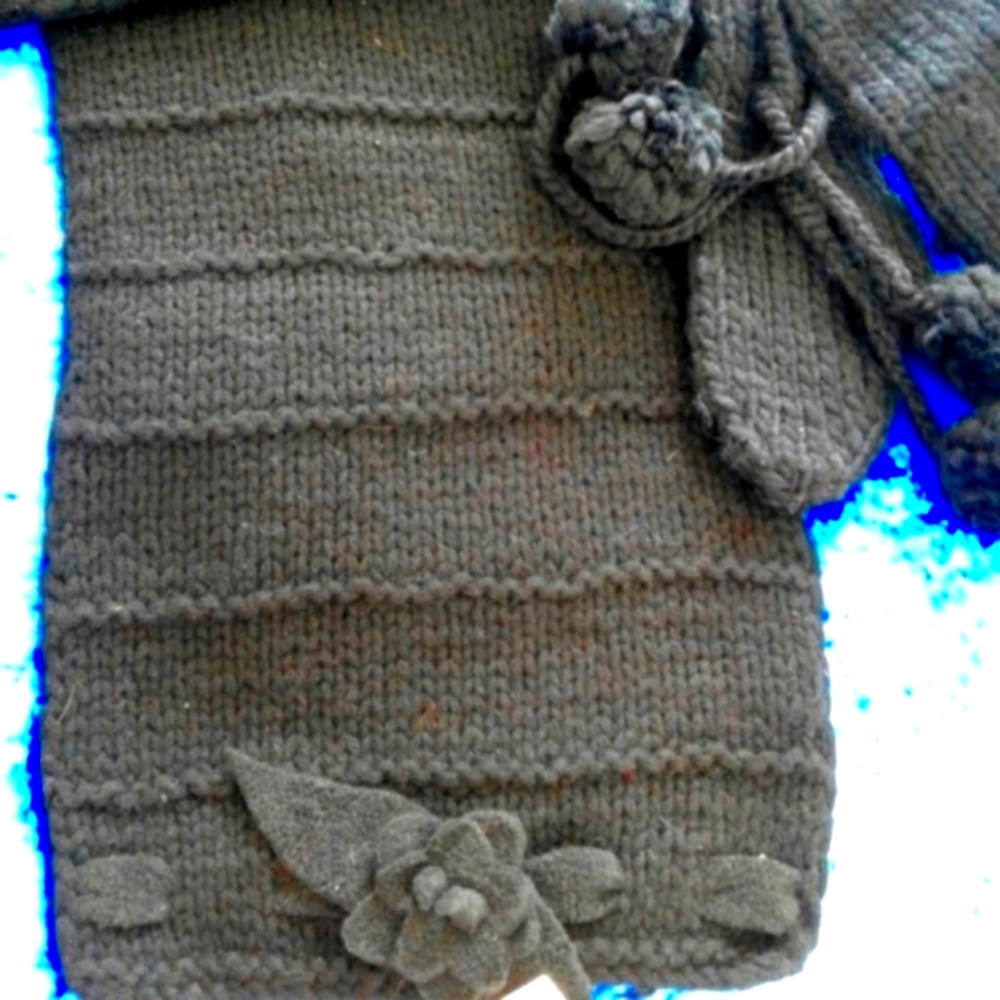 Wool Scarf & mittens set